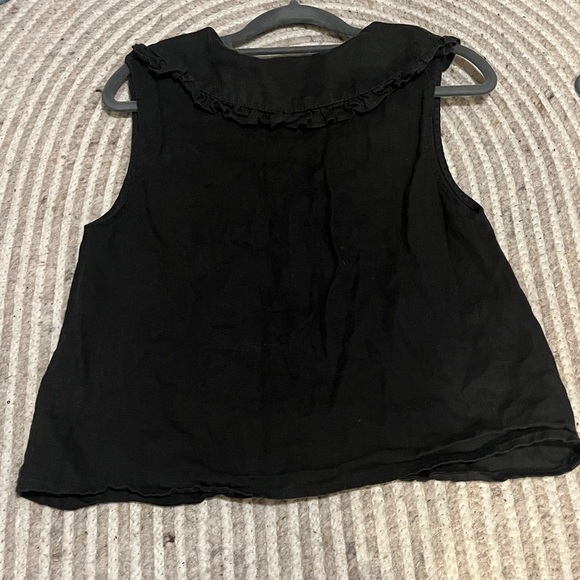 Grade and Gather Peter Pan Collar Linen Button Down flowy tank size m - Picture 4 of 4